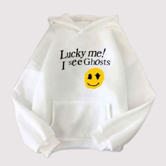 Feel Kanye West Lucky Me I See Ghosts Hoodie White
