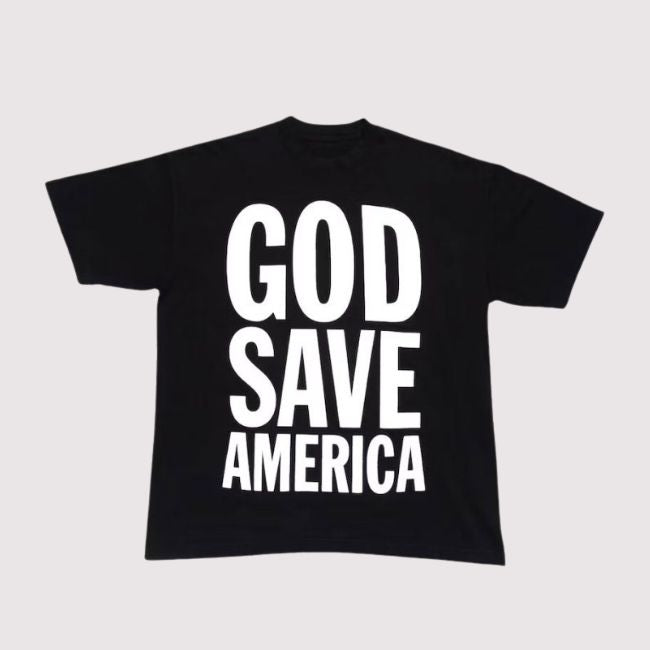 Kanye West God Save America Tee Black