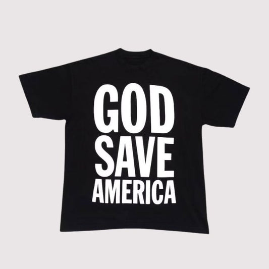 Kanye West God Save America Tee Black