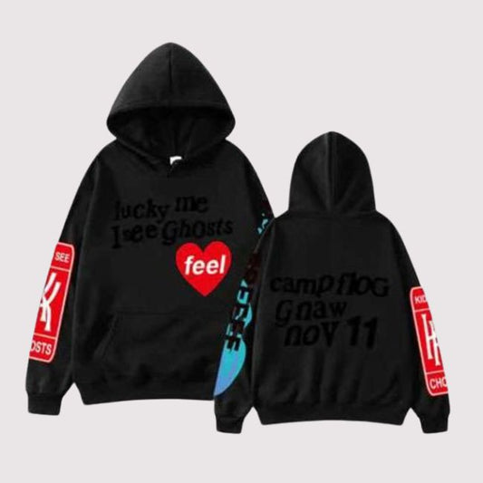 Kanye West Graffiti Letter Lucky Me I See Ghosts Hoodie Black